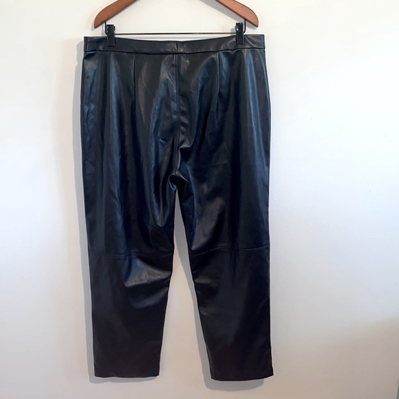 HALSTON Faux Leather Straight Leg Pants - Picture 4 of 12